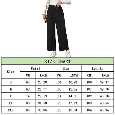 Womens Corduroy Palazzo Pants Wide Leg Pants Button Front Zipper Straight Pants with Pockets