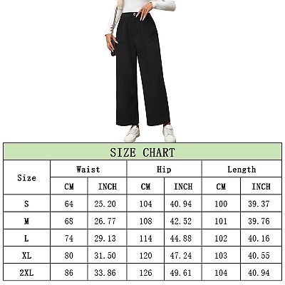 Womens Corduroy Palazzo Pants Wide Leg Pants Button Front Zipper