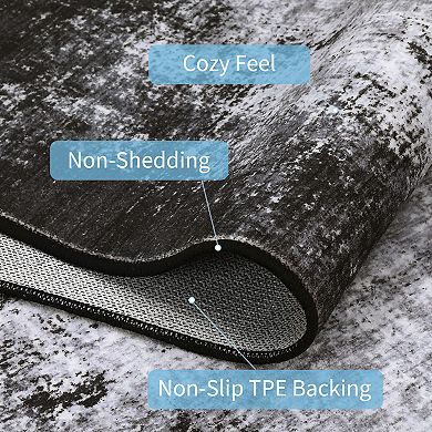 Abstract Machine Washable Area Rugs Non-Slip Foldable Non-Shedding Low Pile Carpet