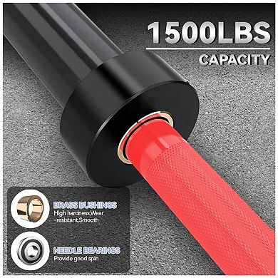 Powerlifting & Weightlifting Bar, 45LB Barbell, 1500LB Capacity for Bench Press