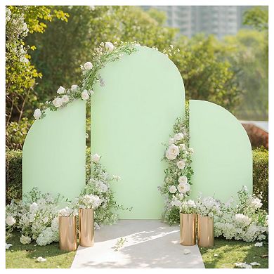 Spandex Arch Backdrop Covers Set of 3, Stretchable Fitted Covers for Round Top Chiara Arch Stand