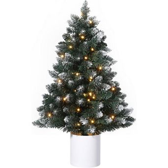 Christmas Decorations Pre-Lit Artificial Christmas Tree, Mini Christmas Tree with 40 LED Lights