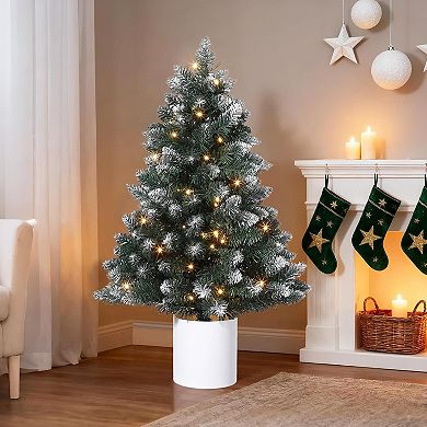 Christmas Decorations Pre-Lit Artificial Christmas Tree, Mini Christmas Tree with 40 LED Lights