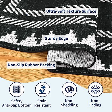 Garvee Modern Solid Color Area Rug Minimalist Bordered Design Rug for Living Room Bedroom Kitchen