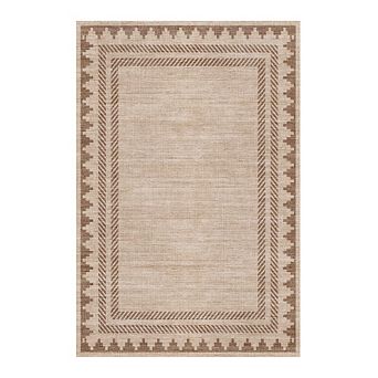 Garvee Modern Solid Color Area Rug Minimalist Bordered Design Rug for Living Room Bedroom Kitchen