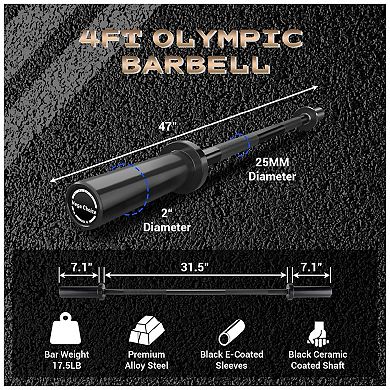 Olympic Barbell for Home Gym, with Copper Sleeves