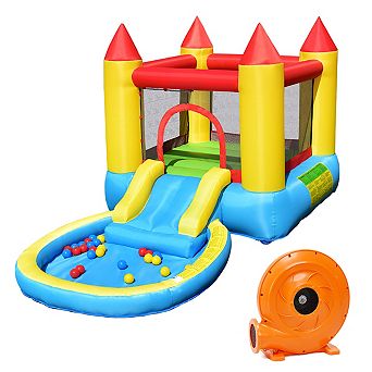 Inflatable Kids Bounce House with Slide and 580W Blower