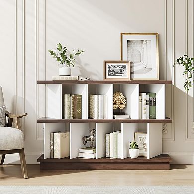 8 Cube Storage Shelf Organizer, Open Cube Bookshelf with 10 Removable Back Panels, Multi-Functional