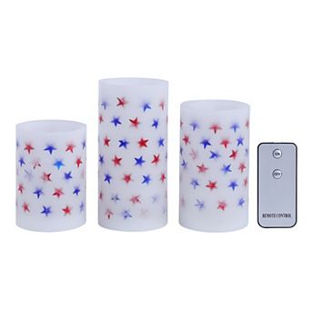 Fitz & Floyd Set of 3 Star LED Wax Pillars