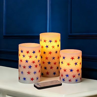 Fitz & Floyd Set of 3 Star LED Wax Pillars