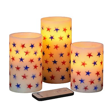 Fitz & Floyd Set of 3 Star LED Wax Pillars