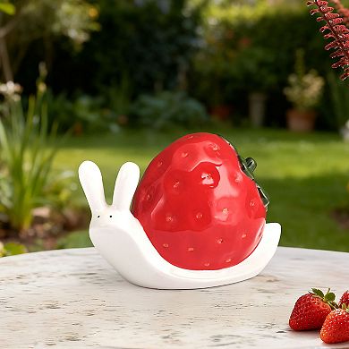 Fitz & Floyd Snail with Strawberry Figurine Table Decor