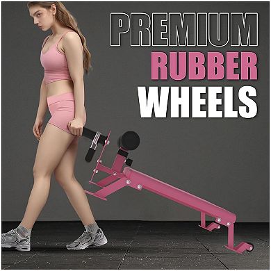 Nordic Curl Machine - Adjustable Hamstring Curl Bench with Wheels for Home Gym