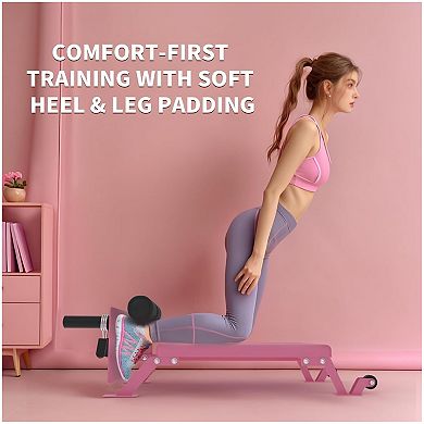 Nordic Curl Machine - Adjustable Hamstring Curl Bench with Wheels for Home Gym