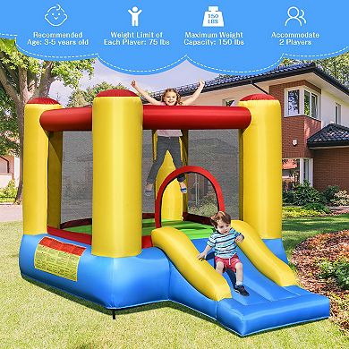Inflatable Kids Bounce House with Slide and 480W Blower