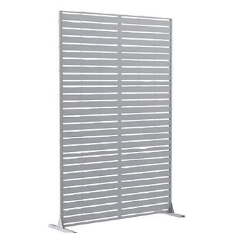 Metal Privacy Screen for Outdoor Freestanding Privacy Screens, Decorative Wall Panels with Stand