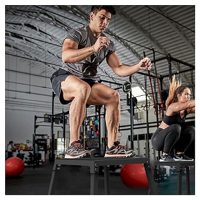 GlowSol Plyometric Jump Box, 12/18/24/30 Inch, Steel Plyometric Platform and Jumping Box