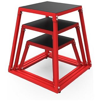 Plyometric Jump Box Set 12/18/24/30 Inch Steel Plyo Boxes for Home Gym