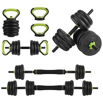 4-In-1 Adjustable Dumbbell Weights, Adjustable Dumbbell Set Used As Dumbbells, Barbells