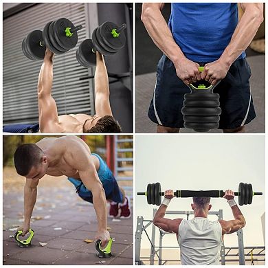 4-In-1 Adjustable Dumbbell Weights, Adjustable Dumbbell Set Used As Dumbbells, Barbells