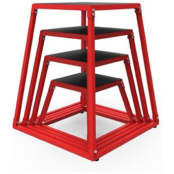 Plyometric Jump Box Set, 12/18/24/30 Inch Steel Plyo Box, Step Up Box for Workout