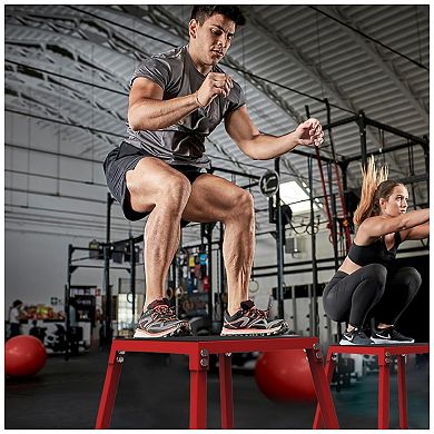 Plyometric Jump Box Set, 12/18/24/30 Inch Steel Plyo Box, Step Up Box for Workout