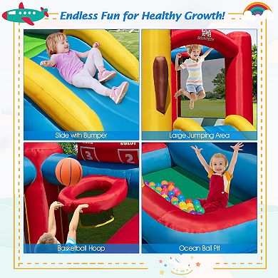 Baseball Inflatable Bounce House with Ball Pit and 735W Blower