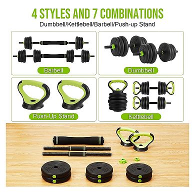 4-In-1 Adjustable Dumbbell Weights, Adjustable Dumbbell Set Used As Dumbbells, Barbells
