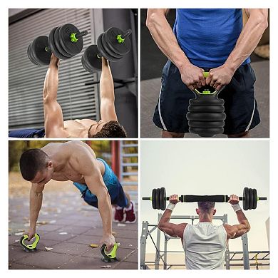 4-In-1 Adjustable Dumbbell Weights, Adjustable Dumbbell Set Used As Dumbbells, Barbells