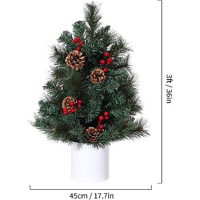 Mini Christmas Tree Pre-Lit with 30 LED Christmas Decorations Battery-Operated Lights, Desk Decor