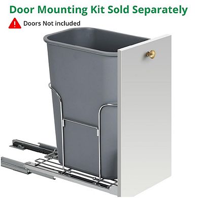 Pullout Trash Can for Under Kitchen Cabinets, Single 35QT Garbage Waste Recycling Bin