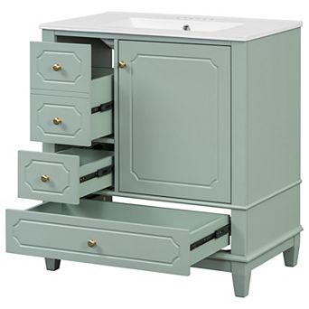Whisen 30" Bathroom Vanity with Sink, Soft-Close Door & 3 Drawers