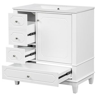 Whisen 30" Bathroom Vanity with Sink, Soft-Close Door & 3 Drawers