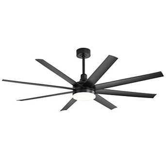 65-Inch Ceiling Fan with LED Light, featuring 8 ABS Blades, Quiet DC Motor, and Reversible Function