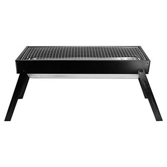 Foldable Stainless Steel Charcoal BBQ Grill, Portable Tabletop Grill for Camping & Outdoor Parties