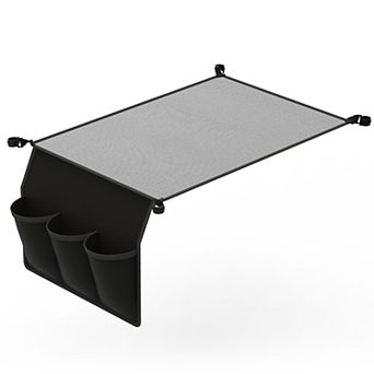 Camping Table Hanging Storage Net with Pockets & Clips, Tear-Resistant