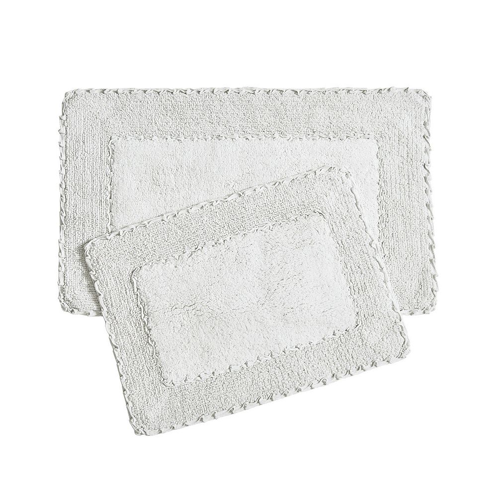 Laura Ashley Ruffle Bath Rug - White, 20X34