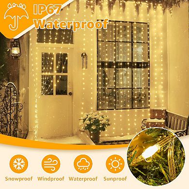 Ollny 600 LED 19.7ft x 9.8ft Warm White Curtain Lights