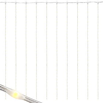 Ollny 300 LED 9.8ft*9.8ft Warm White Curtain Lights IP67 Waterproof