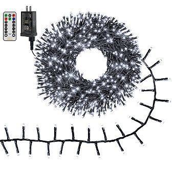Ollny 1000 LED 49ft Cool White Christmas Cluster Lights