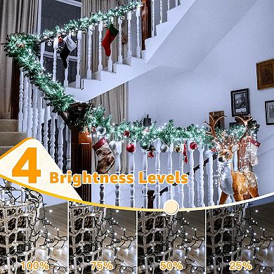 Ollny 1000 LED 49ft Cool White Christmas Cluster Lights