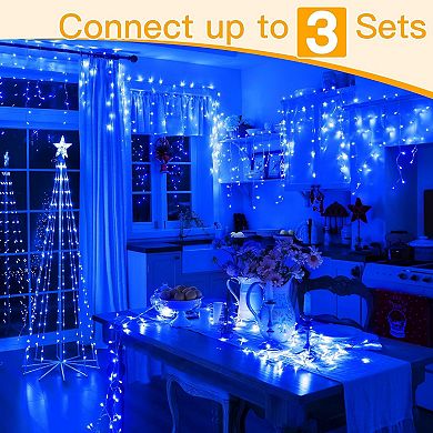Ollny 400 LED 32ft Blue Icicle Lights