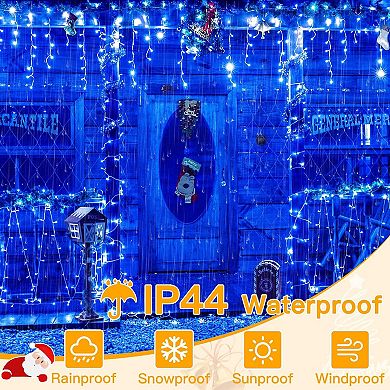 Ollny 400 LED 32ft Blue Icicle Lights