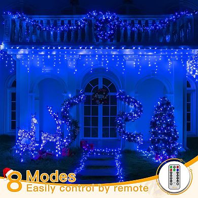 Ollny 400 LED 32ft Blue Icicle Lights