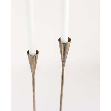 Phoenix Hand-Forged Iron Candle Stands - Set of 2