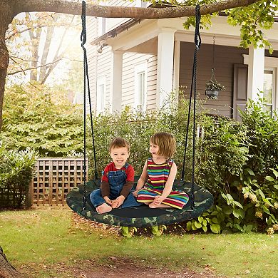 Adjustable Round Tree Swing for Kids with 330 lbs Weight Capacity