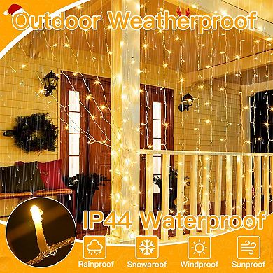 Ollny 300 LED 9.8ft*9.8ft Warm White Curtain Lights