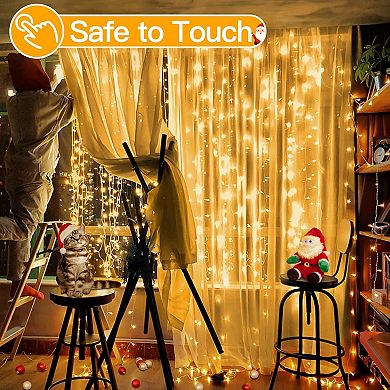 Ollny 300 LED 9.8ft*9.8ft Warm White Curtain Lights