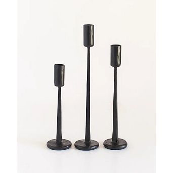 Dante Hand Forged Iron Candle Stands - Set of 3