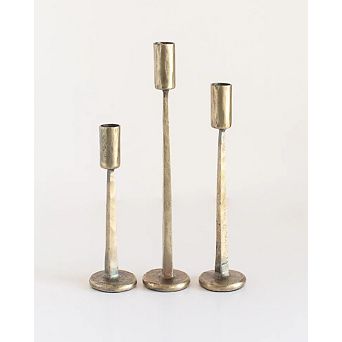 Dante Hand Forged Iron Candle Stands - Set of 3
